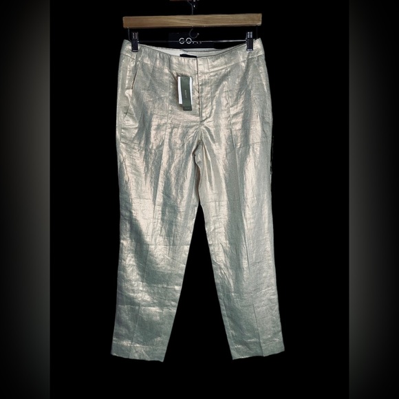 Vintage J . Crew woman metallic career pants size 2 new with tags - Picture 3 of 11